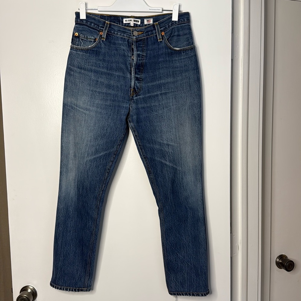 RE/DONE x LEVI’S 90’S BOYFRIEND BLUE JEAN INDIGO RECONSTRUCTED VINTAGE SIZE 28